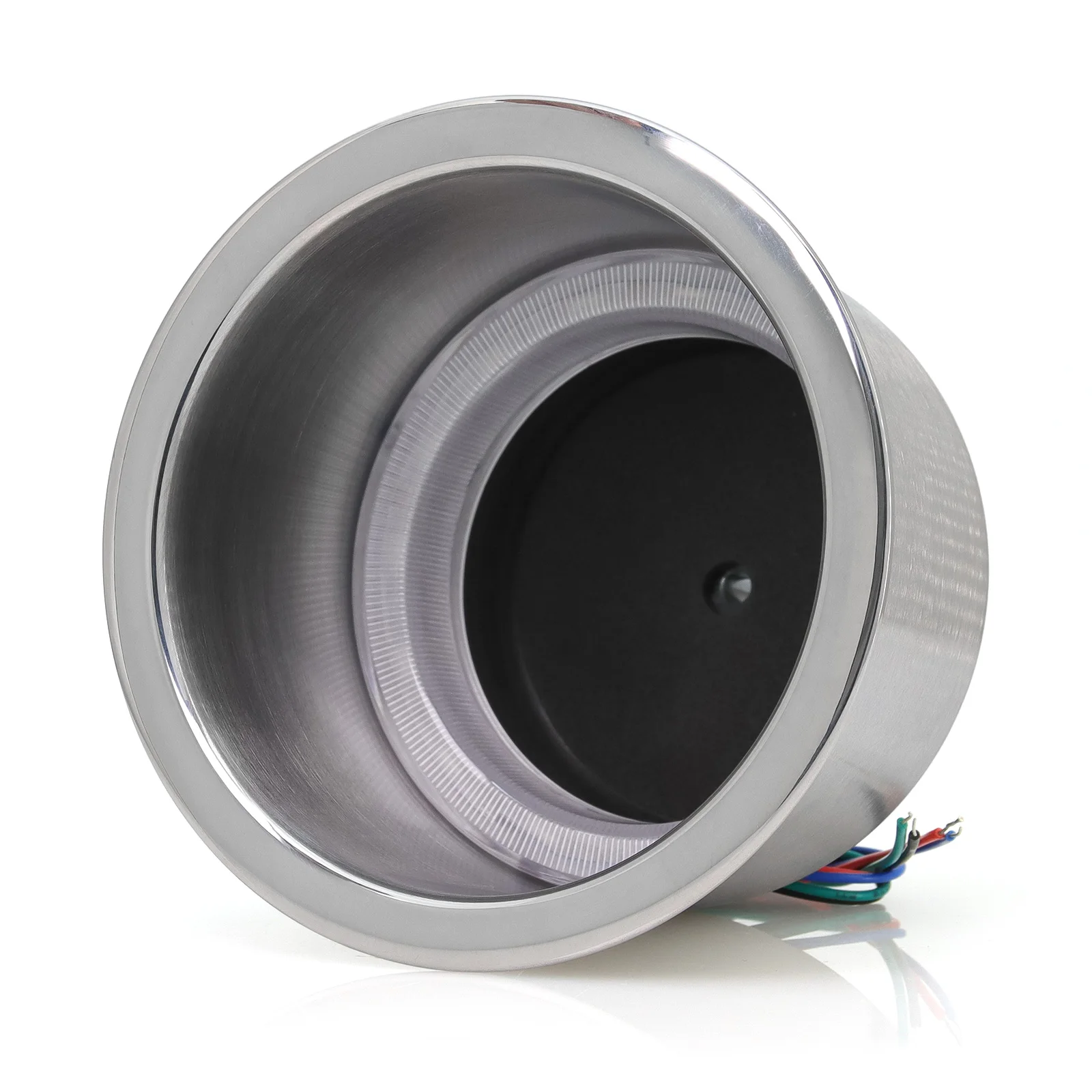 

ZMFJH 4X Marine Boat Stainless Steel Recessed Cup Shape Drink Holder with 12V LED Light 7 Color LED Controller Drain Cup Holder