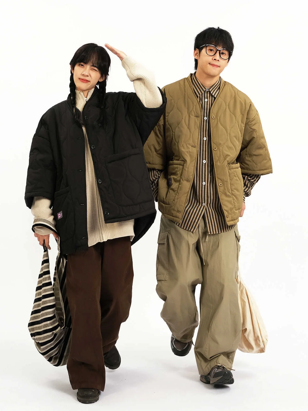 

Retro Japanese Sle Cotton Jaet for Men with Large kets And Diamond Pattern Loose Fit ort Sve Winter Coat