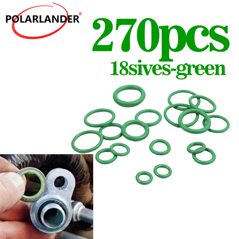 

270pcs Car Air Conditioning Compressor O Ring Seal Gasket Set Assorted Rubber Washer Seals For AC HVAC System