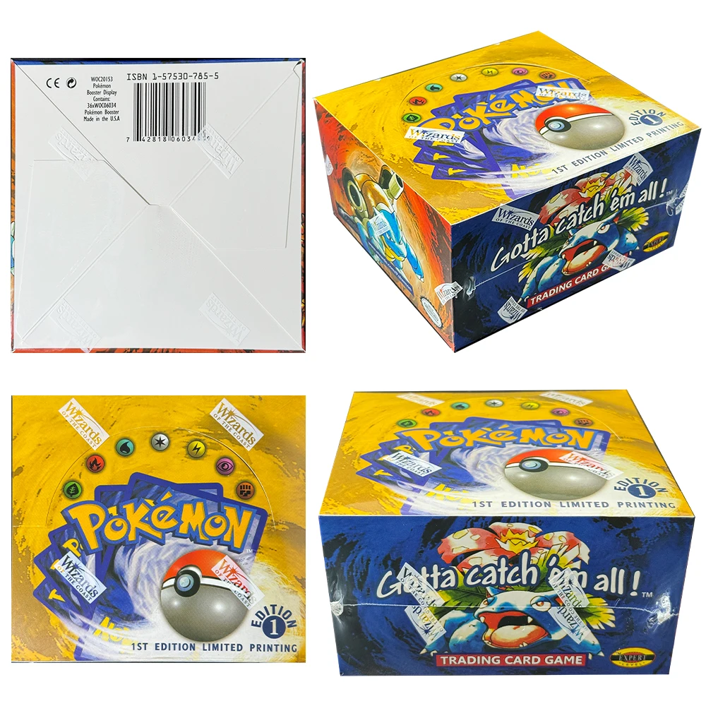 กล่องบูสเตอร์การ์ดโปเกมอน ชุดเบสเซ็ต ฉบับที่ 1  (การ์ดเกมปลอม) 1 กล่อง 36 แพ็ค  จังเกิ้ล ฟอสซิล บรรจุภัณฑ์ปิดผนึก ของสะสม ของขวัญ