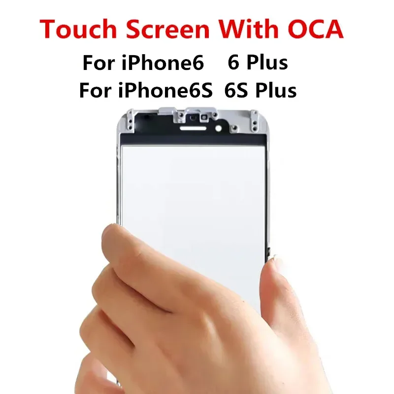 Pantalla exterior para iPhone 6 Plus / iPhone6 / 6S Plus, panel táctil frontal, pantalla LCD, cubierta de vidrio, lente, piezas de reparación + OCA