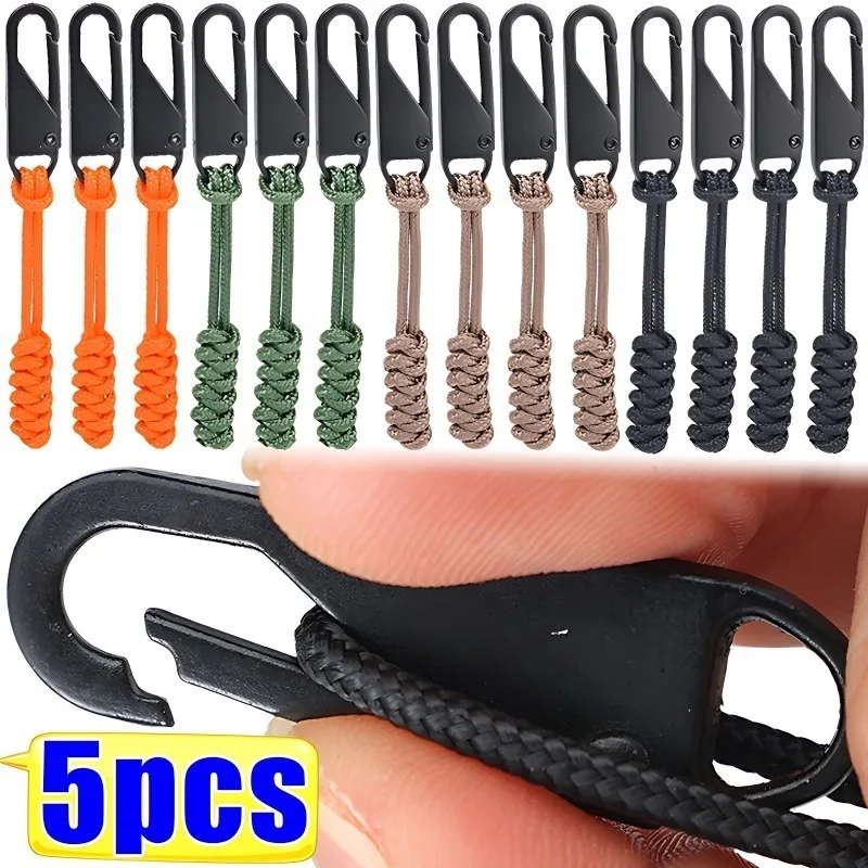 5/1pcs High Quality Zipper Pullers  Wear-resistant Cord Zipper Replacement Zippers Convenient Extend Puller Replaceable