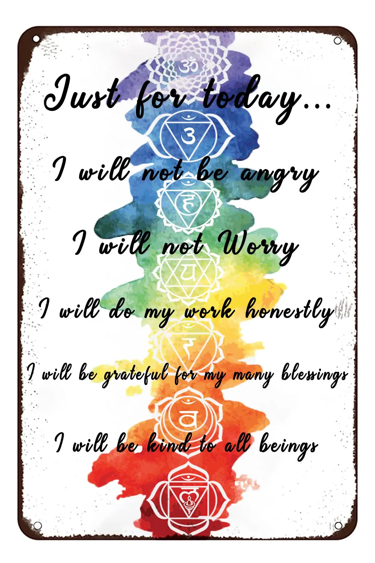 5 Reiki Principles Retro Tin Sign Vintage Art Home Bar Garage Cafe Shop Wall Decor 8x12 Inches