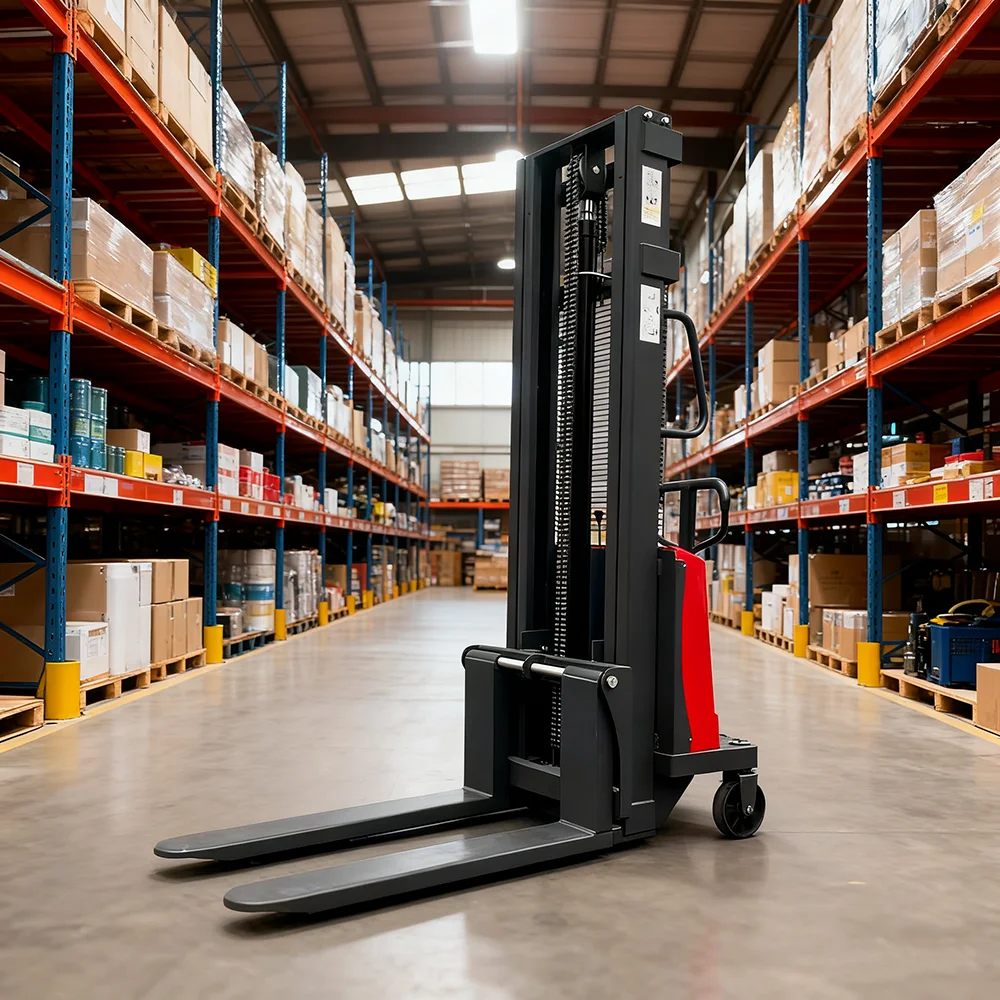 

Portable 1ton 1.5ton 2ton Semi Electric Stackers 2.5 M Elevated Multi-functional Pallet Electric Stacker