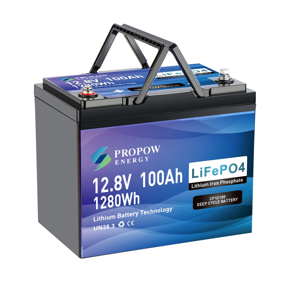 

Propow Lead Acid Batteries Replacement 12V 100Ah LiFePO4 Battery For Marine RV Solar