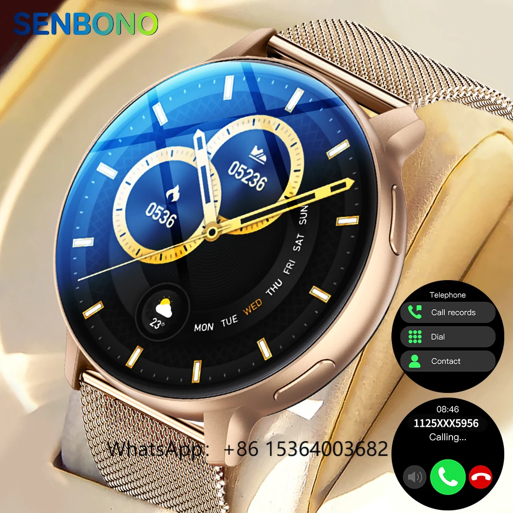 

TJXL-SENBONO S53 2024 Lady Smart Watch 1.39''HD Screen Blue Tooth Call Sports Fitness tracker Fashion Music Control Women Smartw