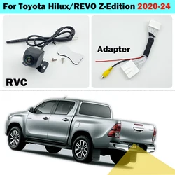HICAMRUI Rear View Reverse Camera Kit for Toyota Hilux REVO Z-Edition 2020 2021 2022 2023 2024 OEM Stereo to Add Reverse Camera