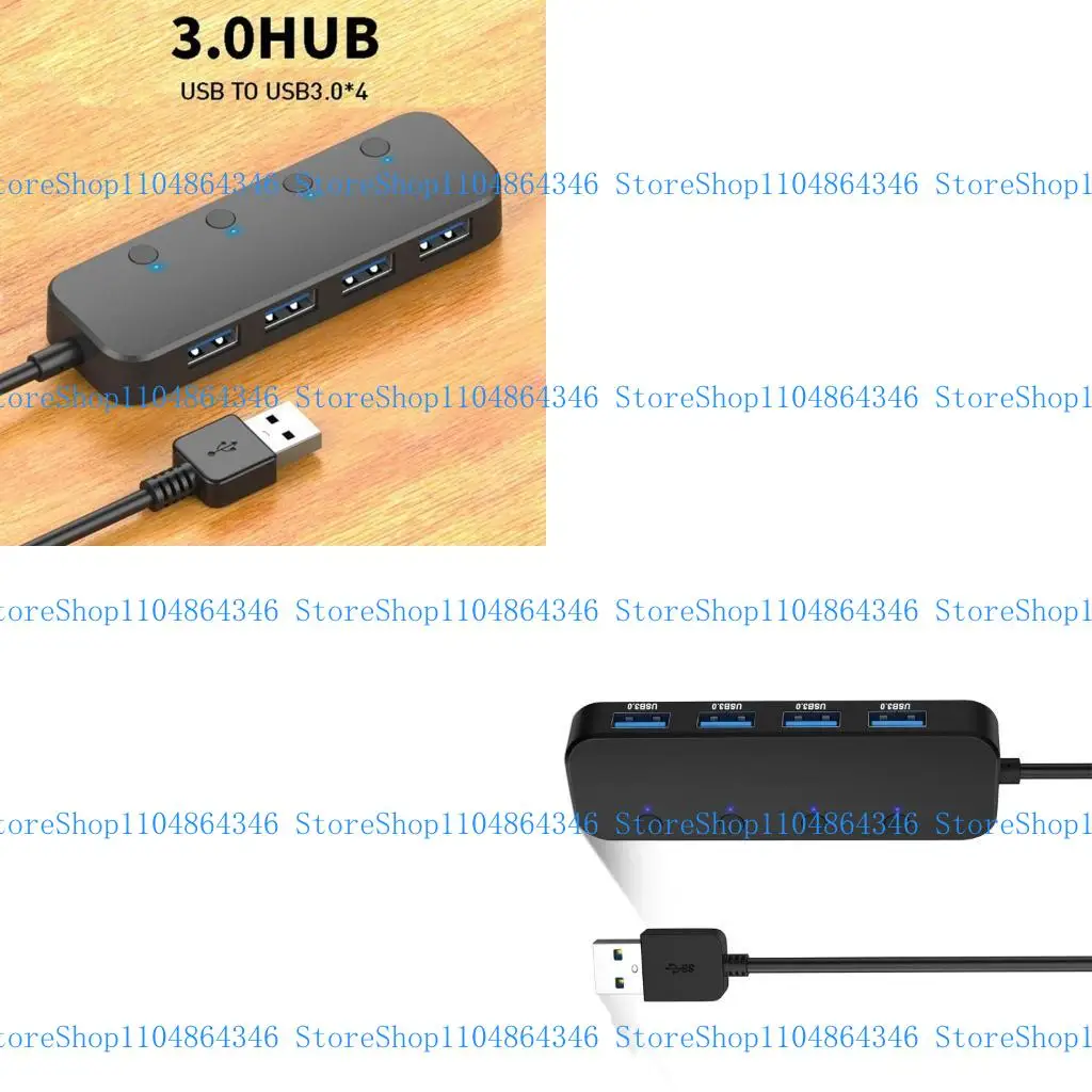 

5ASD USB HUB, 4PORT USB3.0 HUB USB Splitters Индивидуальный индикатор выключателей