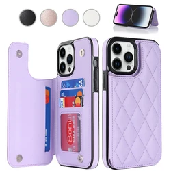 Wallet Small Fragrant Magnetic Double Buckle RFID Blocking Card Leather Case For iPhone 15 Pro Max 14 Plus 13 12 11 X XR SE2 8 7