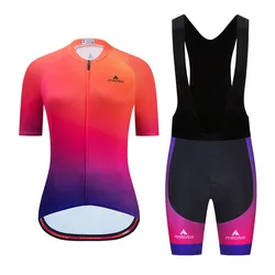 MILOTO-Women's Cycling Clothing Sets, Jersey and Shorts, Mountain Bike Set, Sportswear