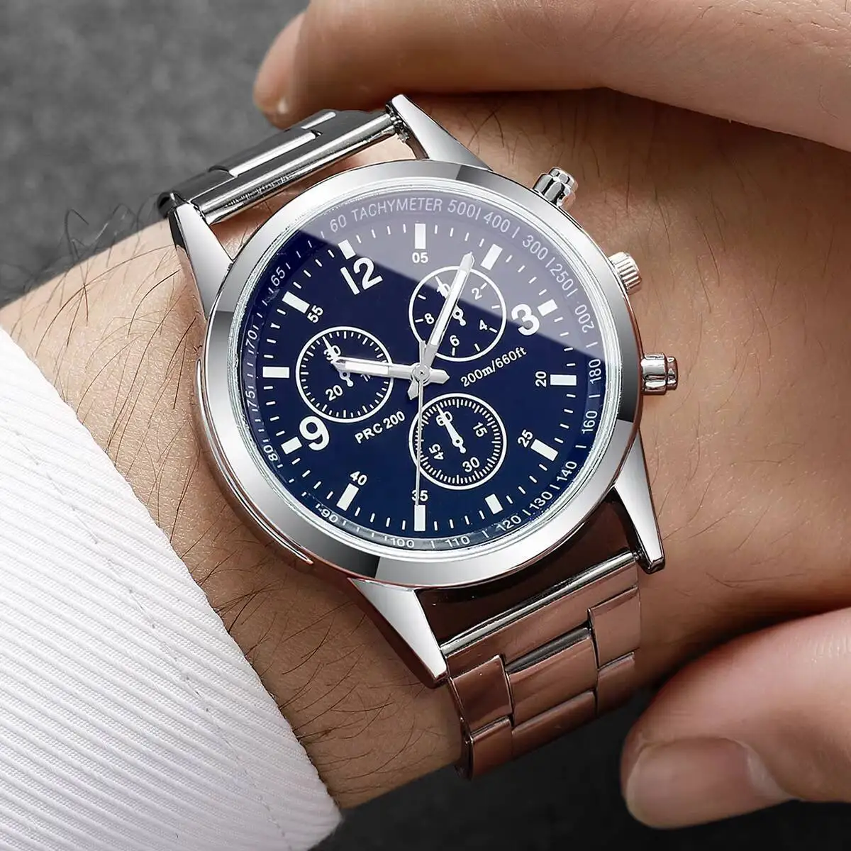 Men's Luxury Arabic Dial Quartz Watch, Elegant