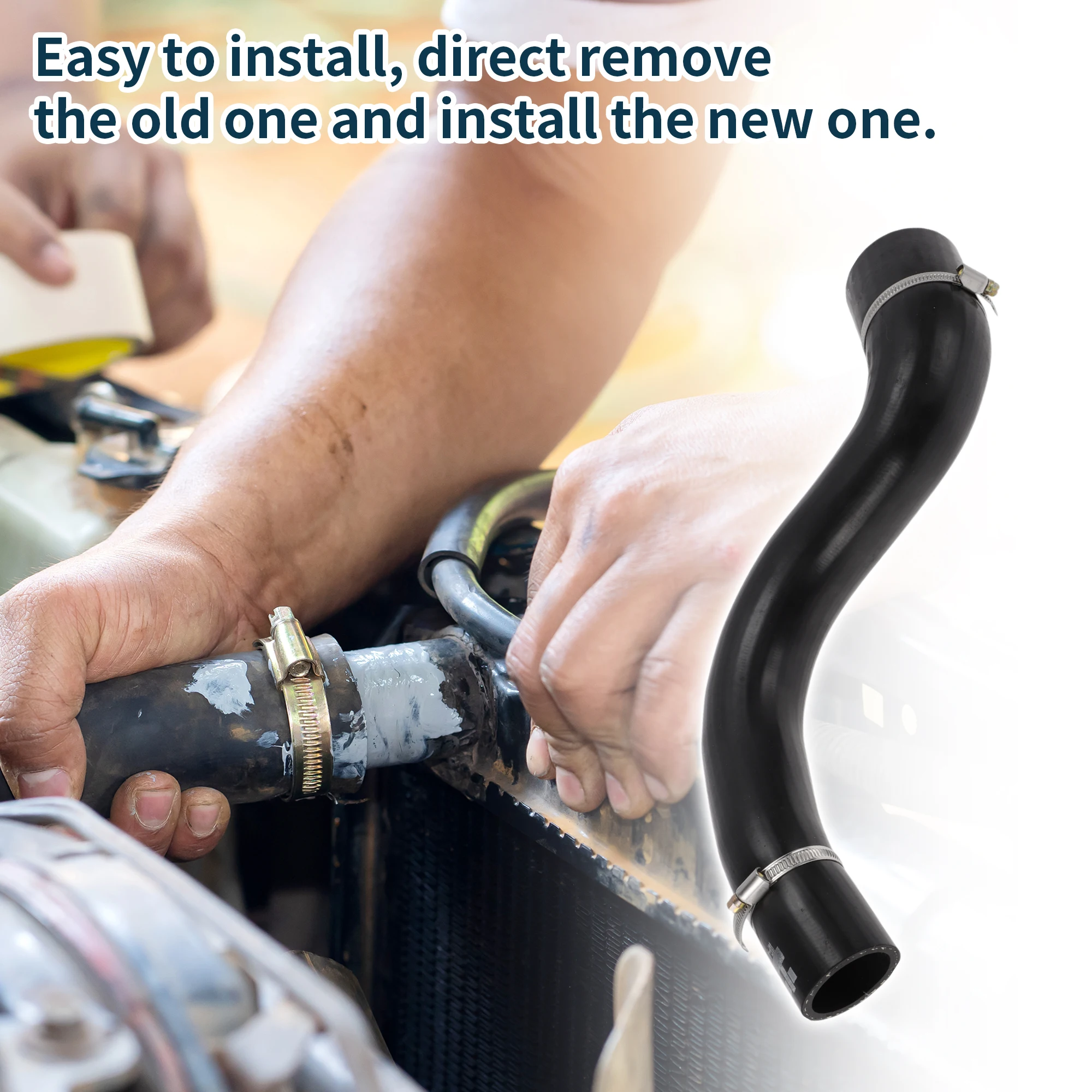 UXCELL ラジエーターホース ヒーターホース No.PNH500510 ランドローバー用 レンジローバー用 2007-2012 ラバー冷却液チューブ ブラック 1個