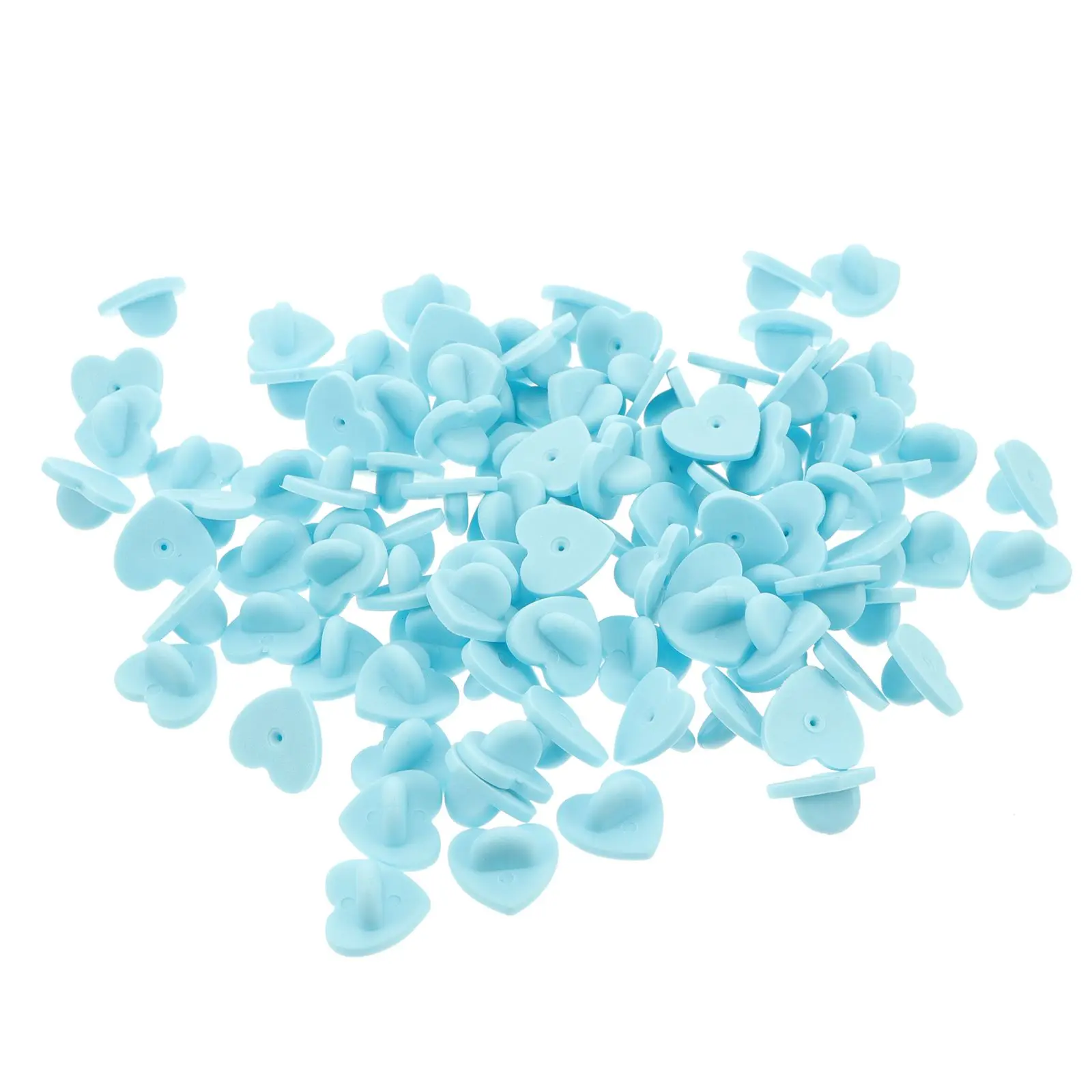 

100 Pcs Heart Shaped Plastic Cap Rubber Pin Backs Brooch Keepers Enamel Badge Accessories Jewelry Making Components