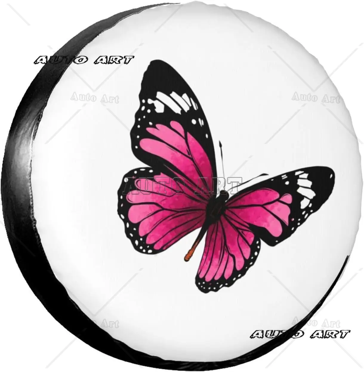 Spare Tire Covers Beautiful Pink Butterfly Wheel Protectors Waterproof Sun Protection Universal Travel Trailer Accessories