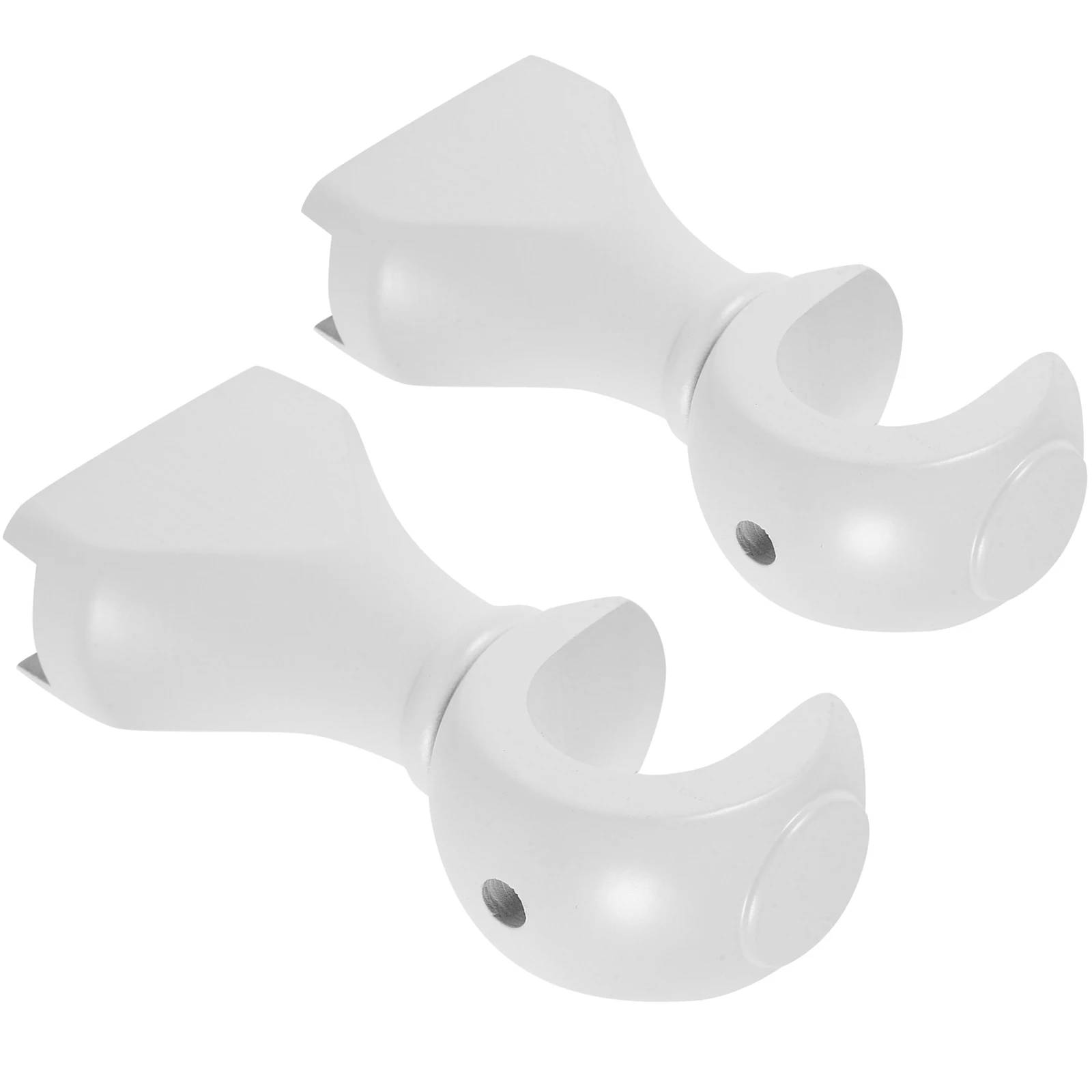 

2 PCS Curtain Rod Bracket Hangers Pole Holder Base Fittings White Clamp Brackets