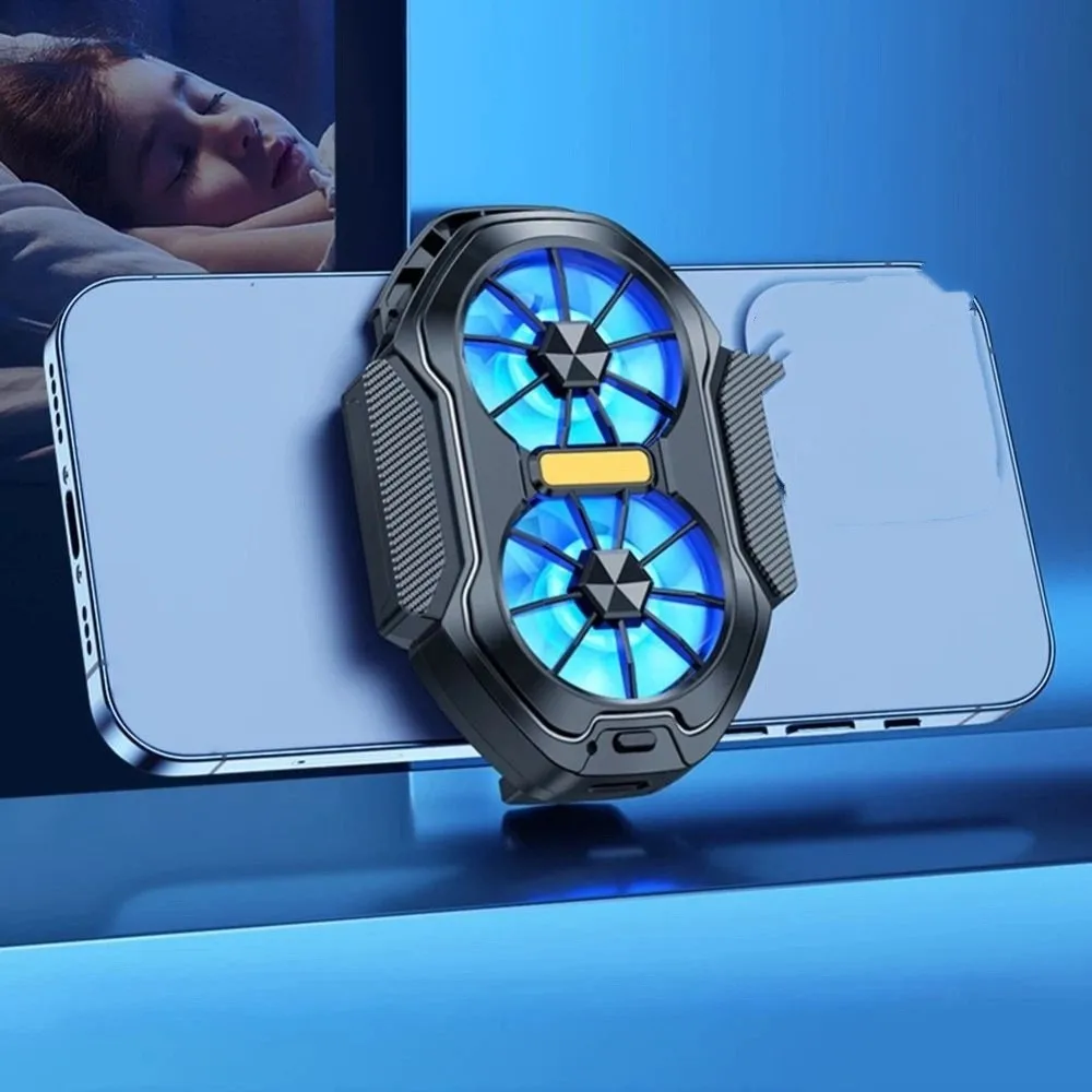 مع الضوء الأزرق الهاتف المحمول برودة قابلة للشحن تبريد الهواء المحمولة لعبة بالوعة الحرارة نوع C واجهة قابلة للفصل #4