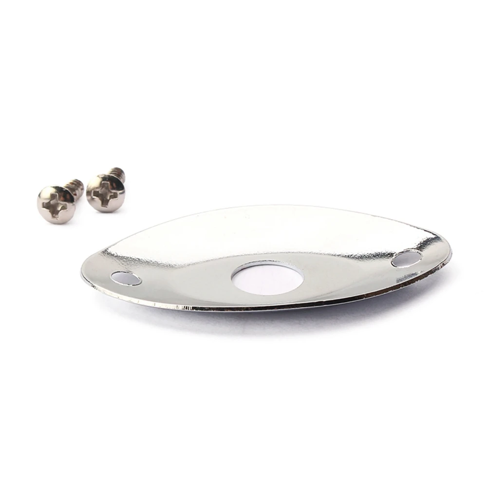 

Oval Guitar Jack Plate 1/4 Inch Curved Metal Input Socket For Electric Guitar Bass Chrome Plated Durable Replacement
