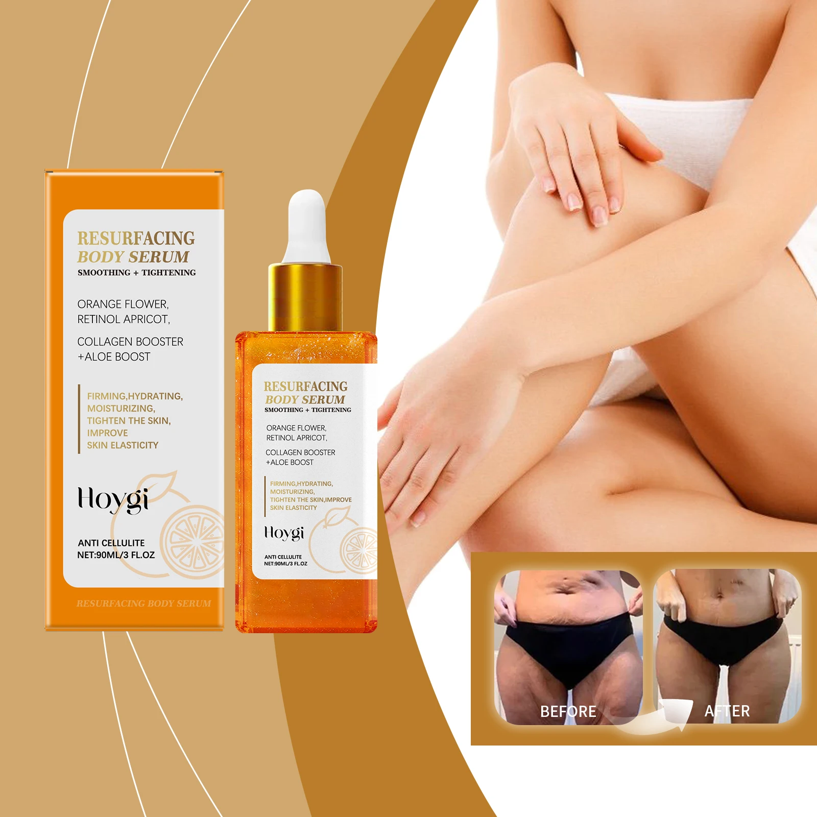 리서페이싱 바디 세럼 - 레티놀과 오렌지 꽃이 함유된 셀룰라이트 방지 트리트먼트 - 퍼밍 + 스무딩 세럼