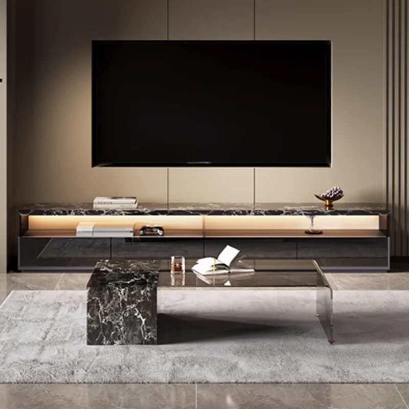 Big Modern Universal Tv Stand Living Room Center Designer Light Floating Tv Cabinet Nordic Luxury Black Fernsehtisch Furniture