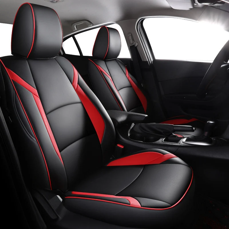 Custom Fit Car Seat Cover For Mazda 3 Axela 2014 2015 2016 2017 2018 2019 Waterproof Leather Seat Cushion Interior Accessories