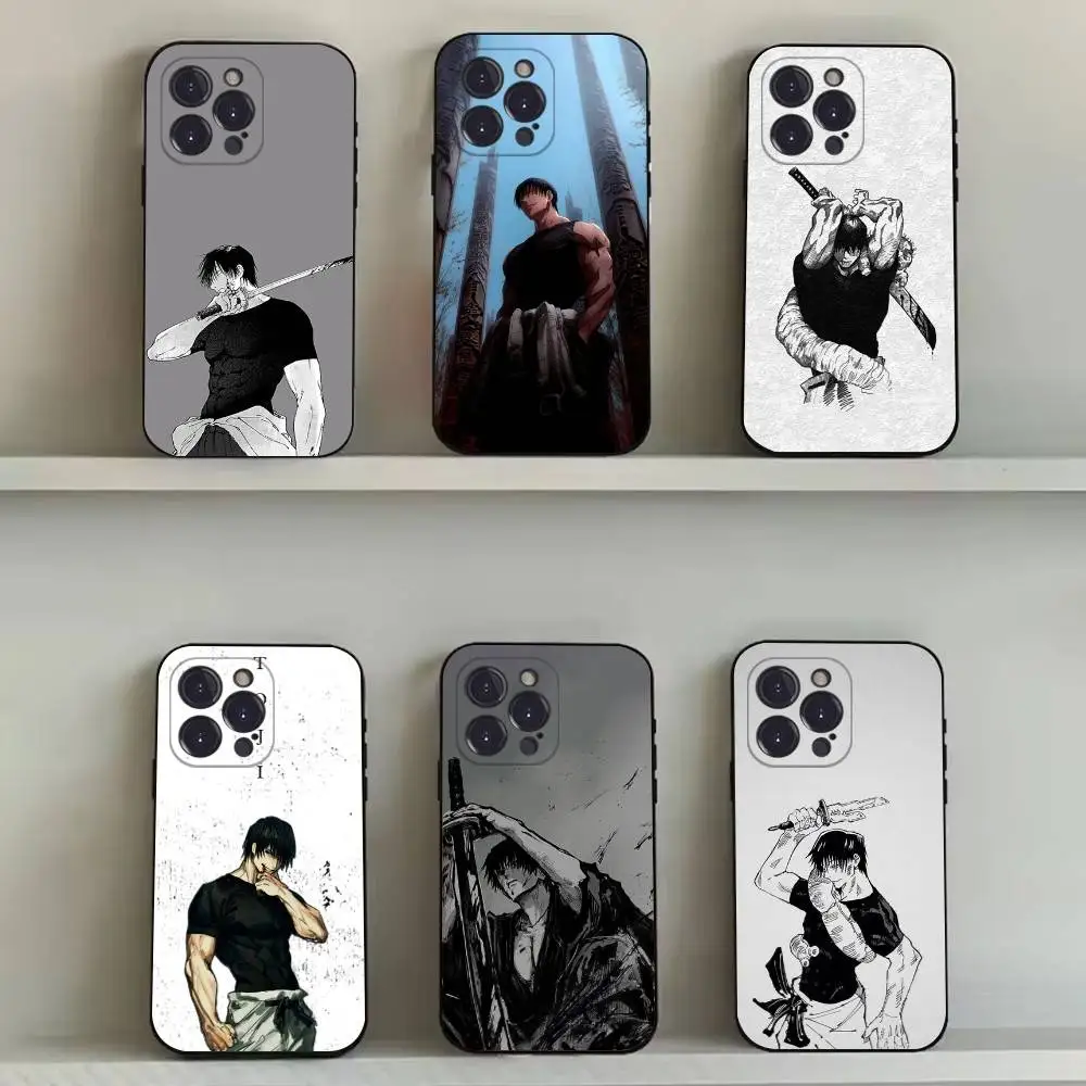 

Toji Fushiguro Jujutsu Kaisen Phone Case For iPhone 16,15,14,13,12,11,Pro,Max,Plus,X,XS,SE4,E,Mini,Soft Black Case