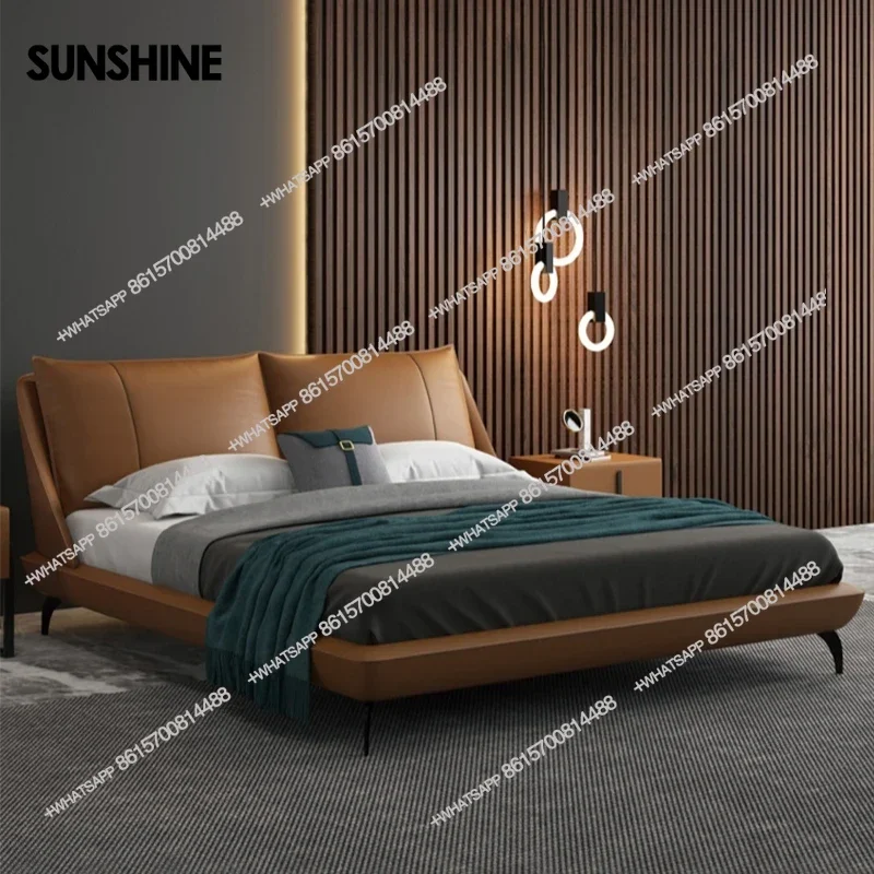 

Elegant Luxury Double Bed Frame Storage Wood Modern Twin Queen Bed Frame King Size Nightstands Cama De Casal Home Furniture