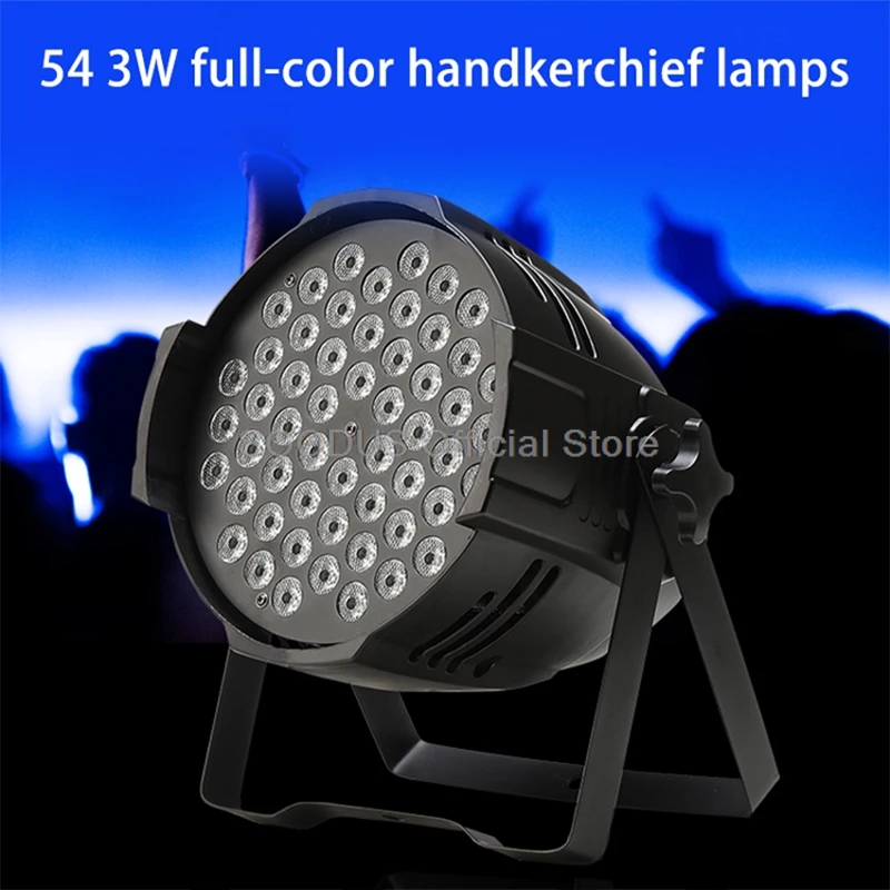 54*3W LED Beads DJ Light Full-Color Disco Shaking Head Light with DMX Control Strobe Beam Spot Lamp for Wedding Party Stage Show