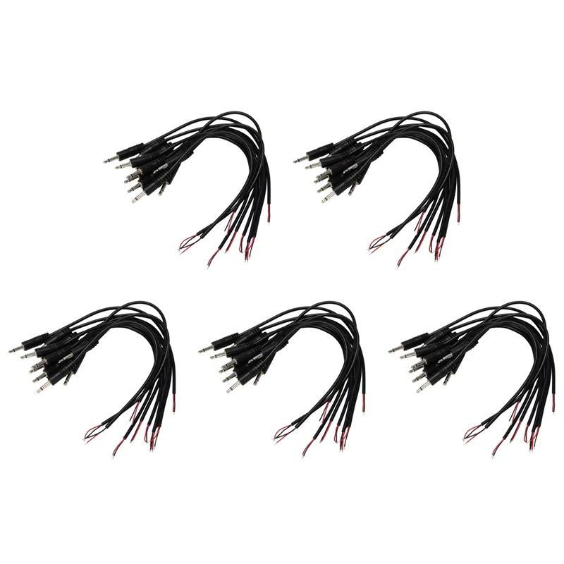 

M16K-50Pcs Сменный штекер для голого провода с открытым концом TS 2-полюсный моно 1/8 дюйма 3,5 мм разъем разъема для ремонта аудиокабеля