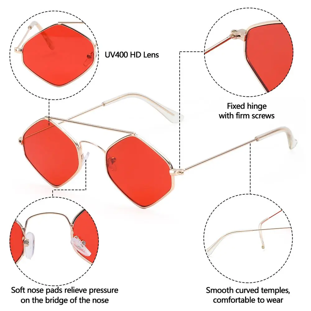 Женские винтажные очки неправильной формы с защитой UV400, винтажные солнцезащитные очки, женские солнцезащитные очки в маленькой оправе, многоугольные солнцезащитные очки