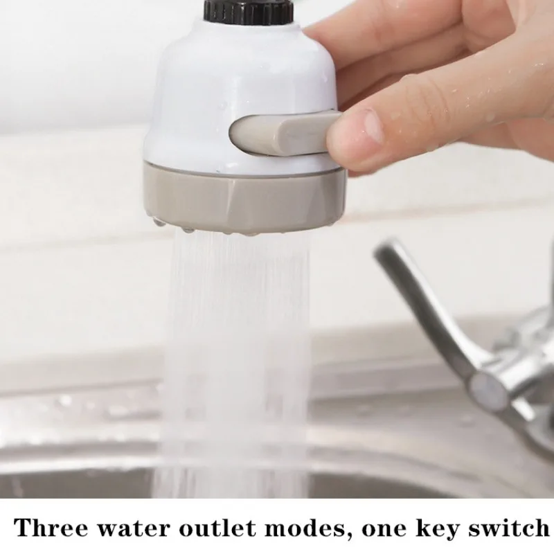 Kitchen Faucet 360 Degree Swivel Three Gears Can Be Adjusted Water Saving Aerator Sprayer Filter Diffuser Bath Faucet Connector