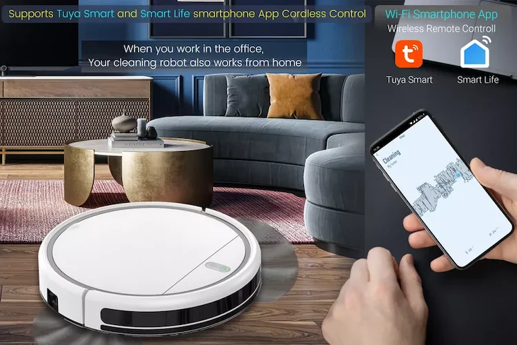 شفاط التنظيف المنزلي روبوت مكنسة كهربائية قوية لخزان المياه بالشفط