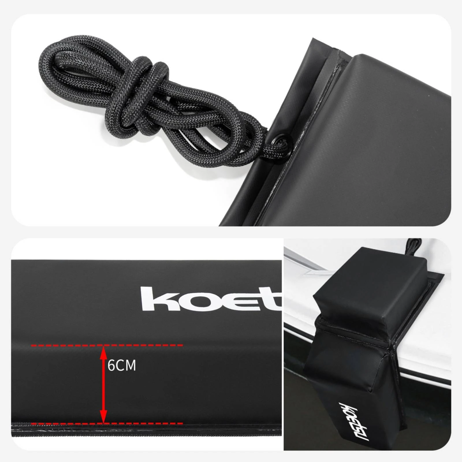 

Marine Anti-Collision Pad Black Boat Collision Pad Padded Boat Buffer Pad Stitched Pontoon Bumper No Roll Design