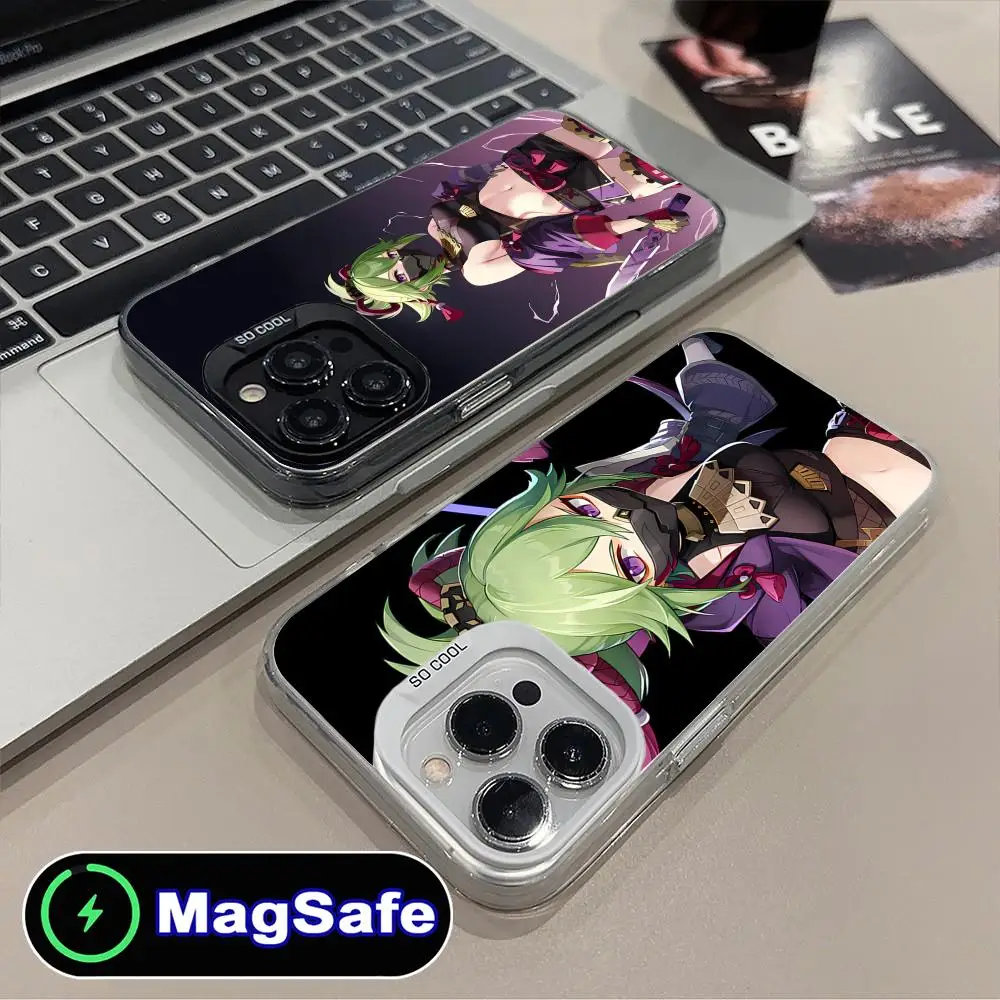 

Чехол для телефона Game GI Kuki Shinobu для iPhone 17 16 15 14 13 12 11 Air Pro Max Plus MagSafe, полупрозрачный, цветной