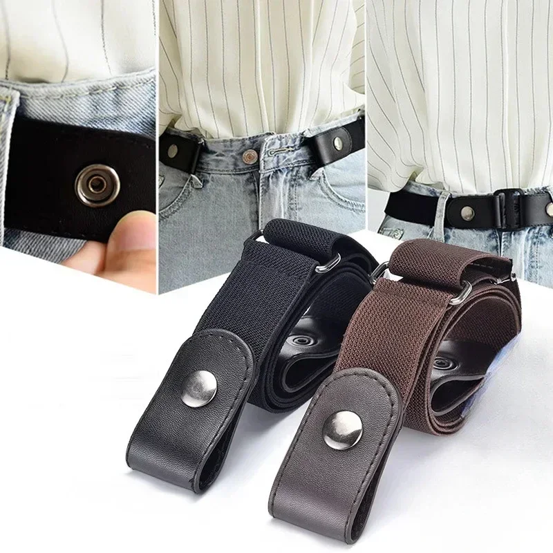 

Adjustable Stretch Elastic Waist Band Invisible Belt Buckle-Free Belts for Women Men Jean Pants Dress No Buckle Easy To Wear