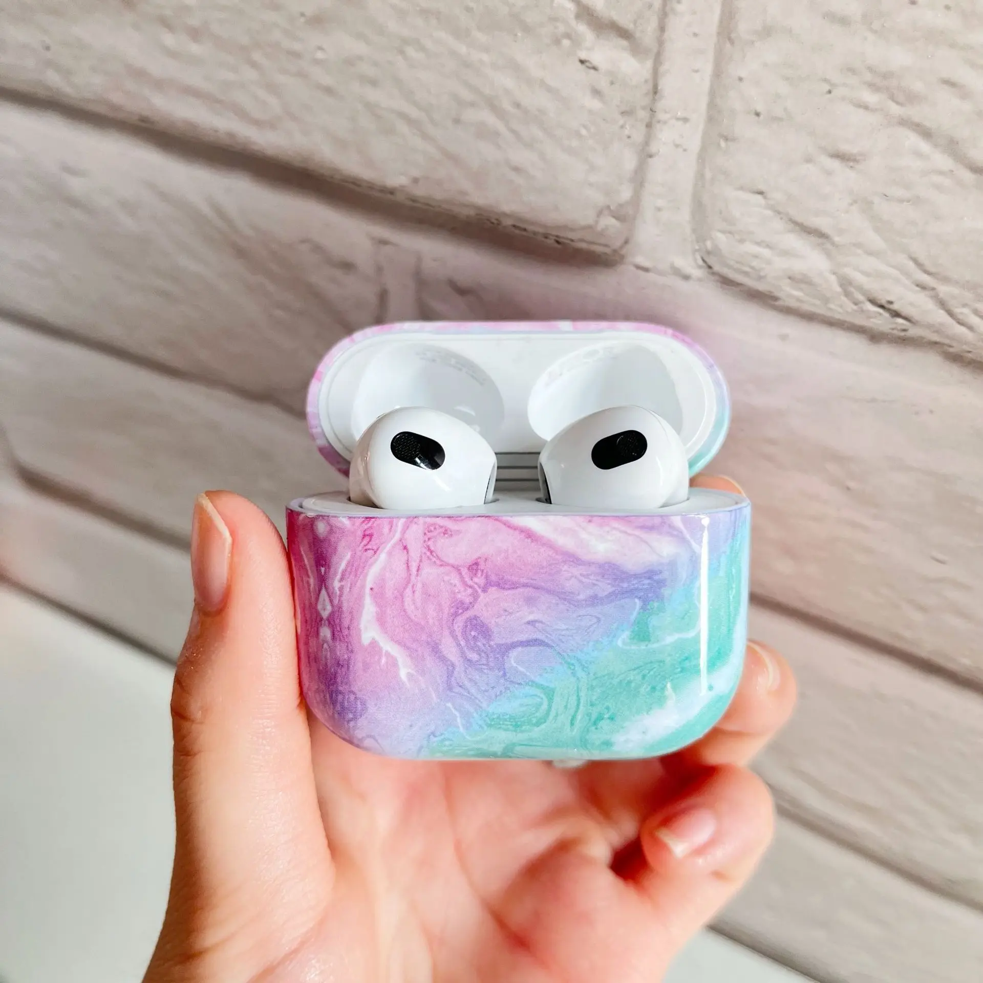 Per Airpods custodia di terza generazione custodia per Airpod carina custodia protettiva rigida in marmo donna uomo compatibile con custodia per Apple AirPods 3