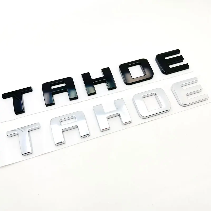 3D ABS (plastic) Black Chrome TAHOE Logo Car Letters Sticker Decal Rear Trunk Front Door Side Sticker TAHOE Emblem Accessories