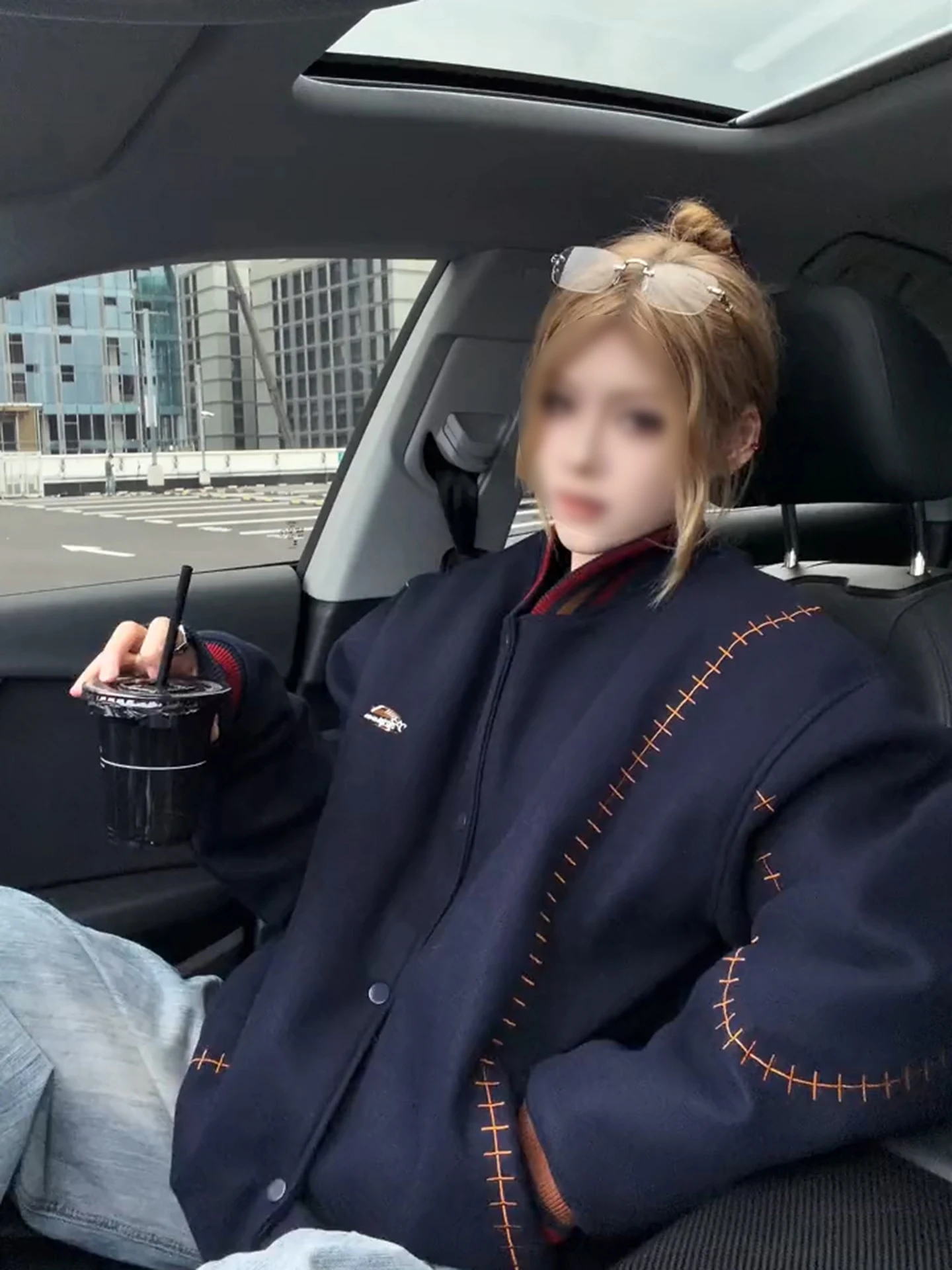 

American Sle Loose Fit Cotton Jaet Men's Winter Baseball Coat Embroidered Woolen Outerwear Couple's Thiened Jaet