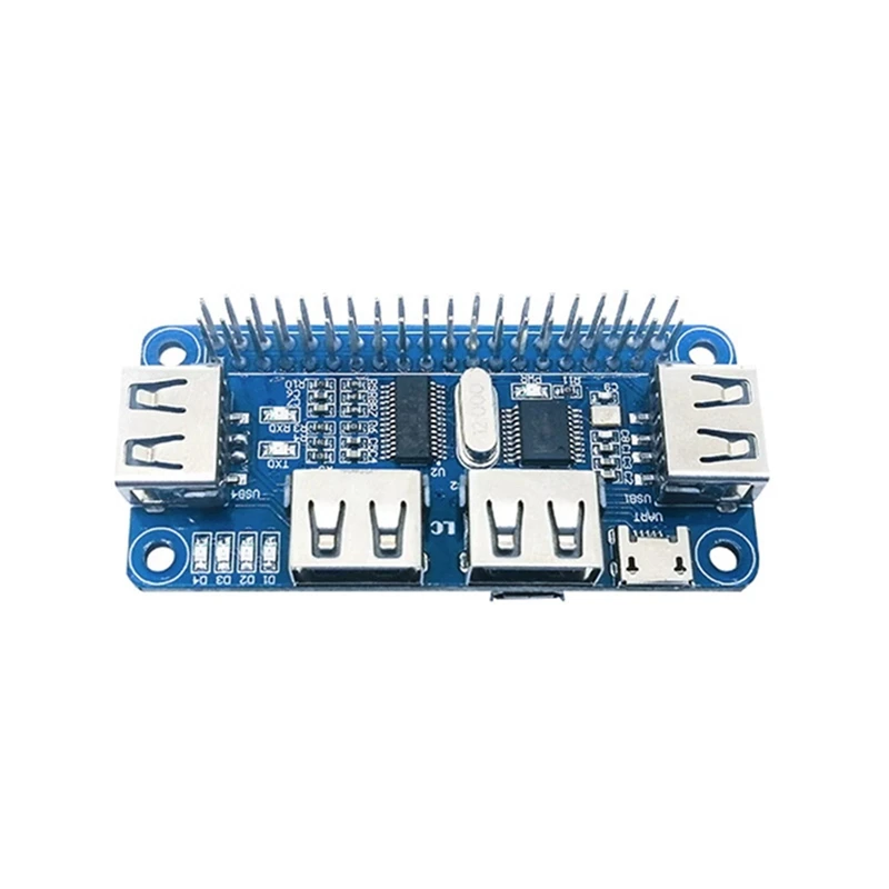 DN-4 Ports USB HUB HAT For Raspberry Pi Zero/Zero W/3B/3B+ Extension Board USB To UART For Serial Debugging HUB