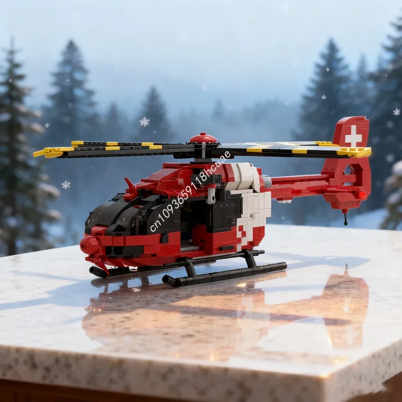 

900pcs MOC Airbus Helicopters Eurocopter Swiss Model Building blocks DIY creative toys idea Christmas gift Education Brick Kids
