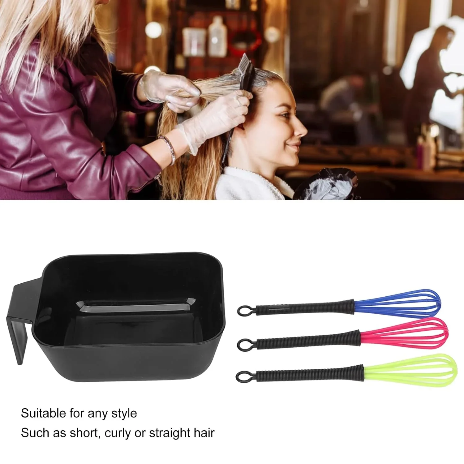 

4 шт., набор для окрашивания волос, профессиональный салон, инструменты для окрашивания волос, сделай сам, дома, салон красоты, миска для смешивания красок волос с нескользящим покрытием