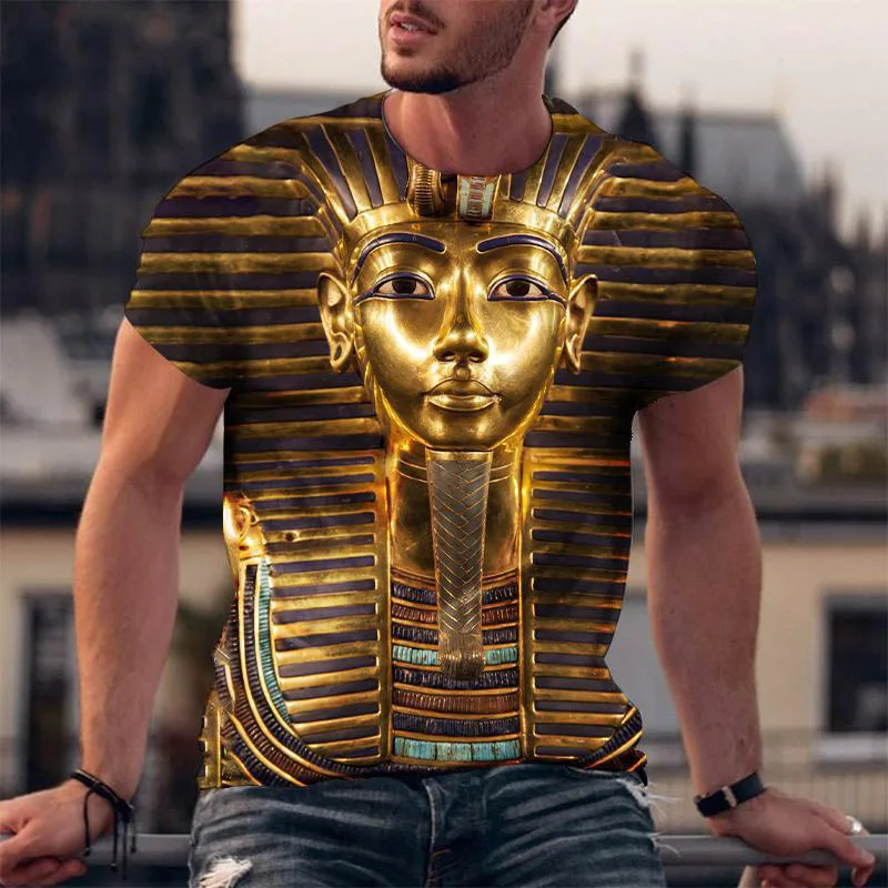 Ancient Egyptian Pharaoh 3D Print T-Shirts Men Women Summer Short Sleeve T Shirt Oversized Tees Harajuku Y2k Tops Kids Clothing