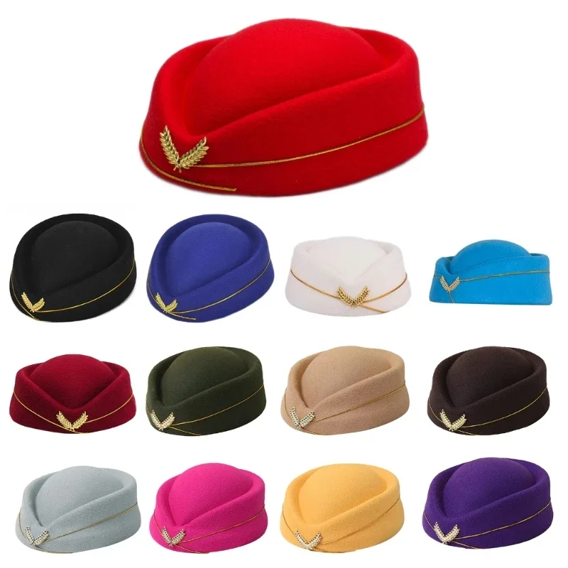 667E Air Hostesses Hat Stewardess Hat Hat Women Formal Uniform Caps Accessory