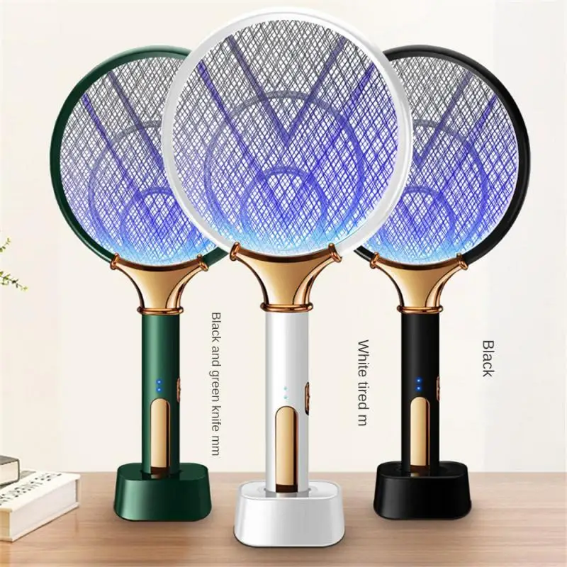 Rechargeable Electric Mosquito Racket Killer Electric Fly Swatter Fryer Flies Cordless Battery Power Bug Zapper Insects Racket