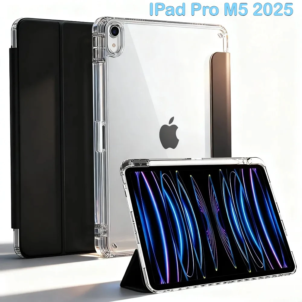 لباد برو M5 11 13 "6th Air M3 M2 A16 11th 10th الجيل A3361 A3362 A3357 A3358 A3359 HD حافظة أكريليك مع حامل قلم #1