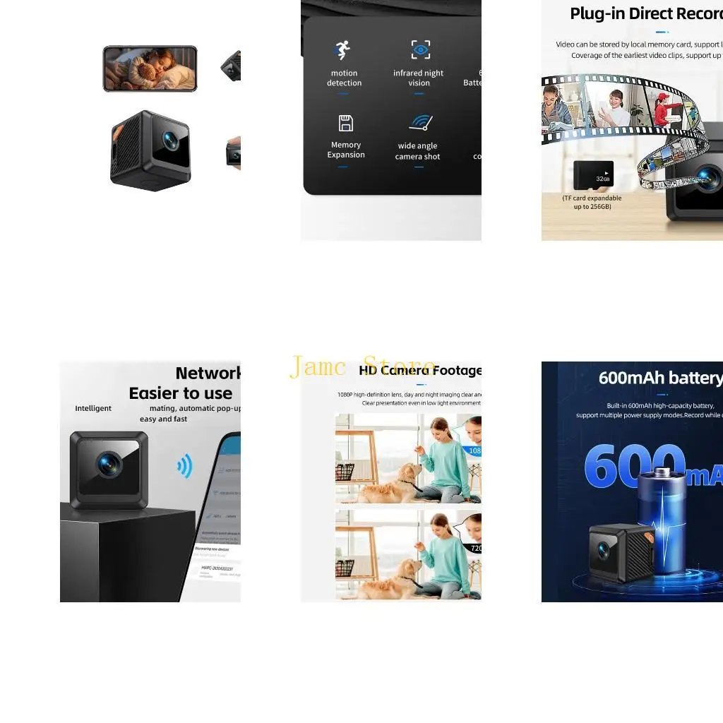 

LX0B Portable Mini Security Camera 4K UHD Wireless Infrareds Night Visioning Auto Motion Recording