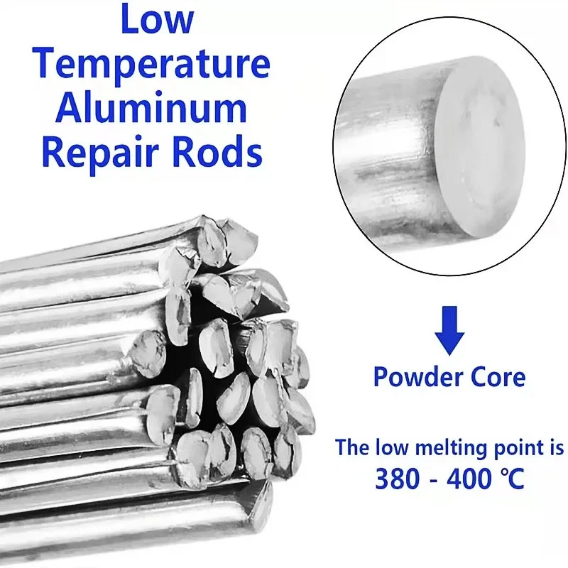 Low Temperature Easy Melt Aluminum Welding Rods Weld Bars Cored Wire 2mm 10/20PCS for Soldering Aluminum No Need Solder Powder