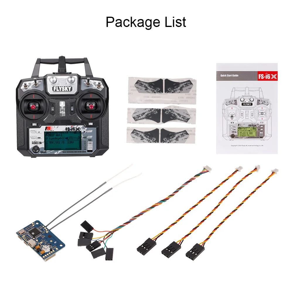 Flysky FS-i6X 2.4GHz 10CH AFHDS 2A RC Transmitter with FS-IA6B FS-X6B FS-iA10B Receiver for RC Drone Airplane Helicopter Mode 2