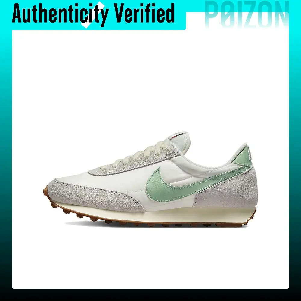 Nike Daybreak Textile, Leather Cushioning Slip Resistant Abrasion Resistant Low top Running Shoes Women's White Green DX5764-131