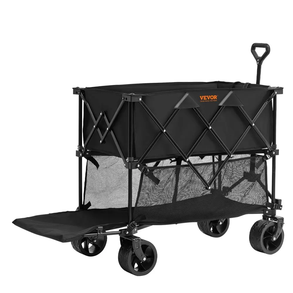 

Foldable Double Decker Wagon 400L All-Terrain Wheels 350-450lb Outdoor Use 52" Extender