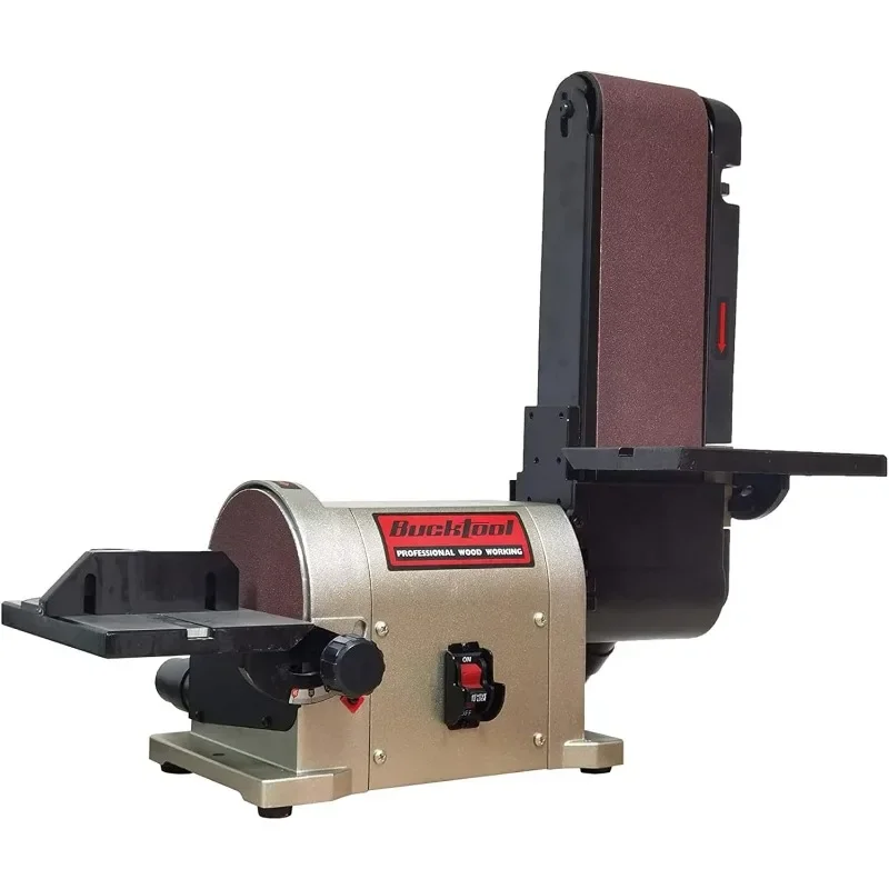 5.0A Belt Disc Sander 4 in x 36 in Belt and 6 in Disc Sander with 3/4HP Direct-drive Motor and Portable Al Base, Upgraded Model